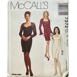 McCall's 7372 Sewing Pattern Misses' Dress Size 12-16 Uncut
